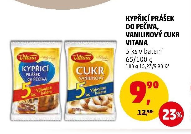 KYPŘICÍ PRÁŠEK DO PEČIVA, VANILINOVÝ CUKR VITANA