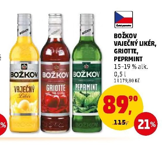 BOŽKOV VAJEČNÝ LIKÉR, GRIOTTE, PEPRMINT