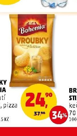 Vroubky Bohemia s příchutí hořčice, pizza