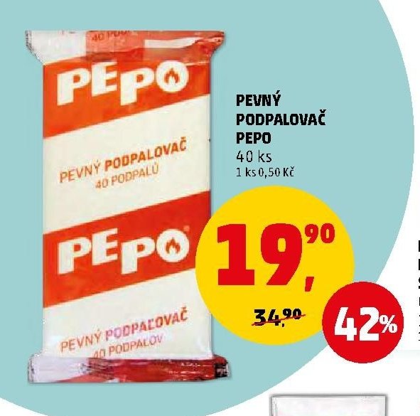 Pevný podpalovač Pepo 40 ks