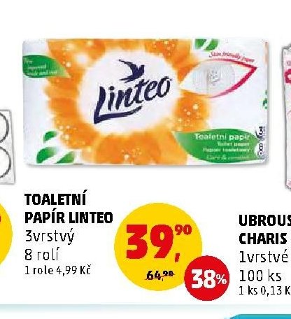 Toaletní papír Linteo 3vrstvý 8 rolí
