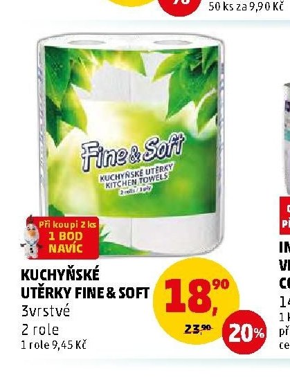 Kuchyňské utěrky Fine & Soft 2 role