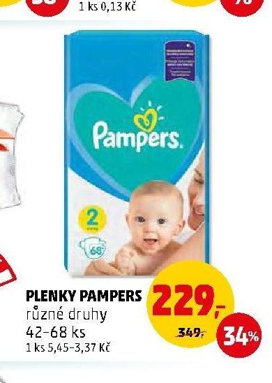 Plenky Pampers různé druhy 42-68 ks