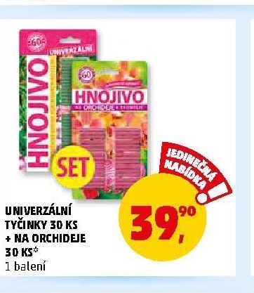 UNIVERZÁLNÍ TYČINKY 30 KS + NA ORCHIDEJE 30 KS