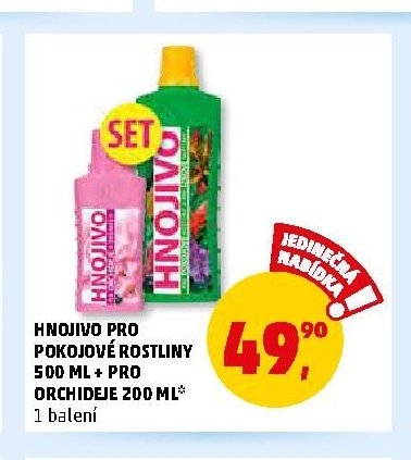 HNOJIVO PRO POKOJOVÉ ROSTLINY 500 ML + PRO ORCHIDEJE 200 ML