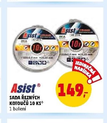 Asist Sada řezných kotoučů 10 ks