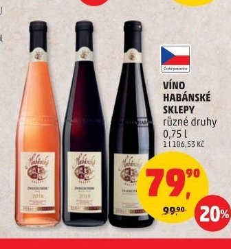 VÍNO HABÁNSKÉ SKLEPY různé druhy 0,75 l