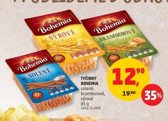 Bohemia tyčinky (solené, bramborové, sýrové)