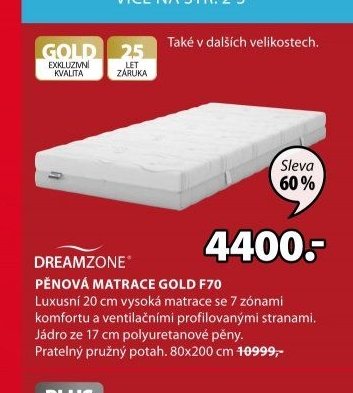 Pěnová matrace GOLD F70 - Jysk akcniletaky.com
