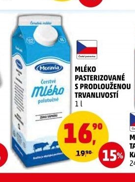 MLÉKO PASTERIZOVANÉ MORAVIA