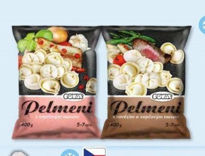 Pelmeně s hovězím, s vepřovým masem, mražené 400 g