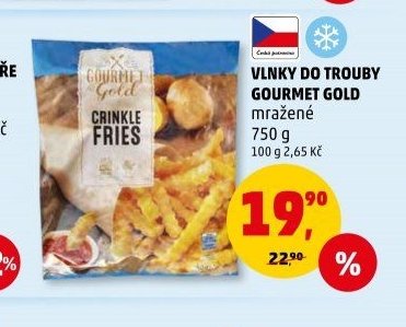 Vlnky do trouby Gourmet Gold mražené 750 g