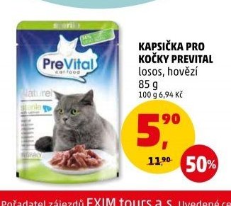 KAPSIČKA PRO KOČKY PREVITAL losos, hovězí