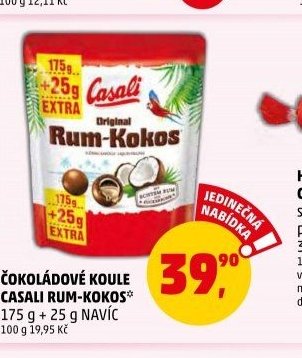 Čokoládové koule Casali Rum-Kokos