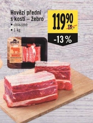 Hovězí přední s kostí - žebro Albert