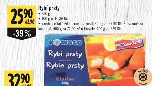 Rybí prsty předsmažené mražené Nowaco