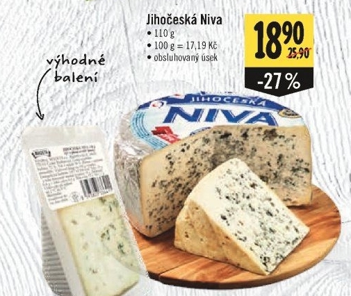 Sýr Niva Jihočeská 50% Madeta