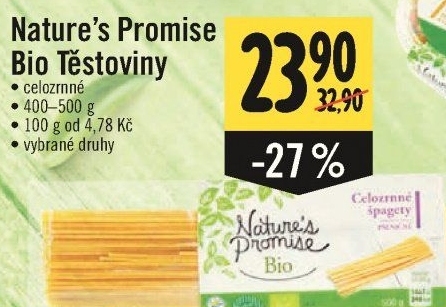 Těstoviny bio Nature'