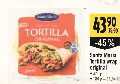 Tortilla Original wrap Santa Maria