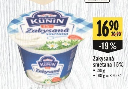 Zakysaná smetana Kunín 15%