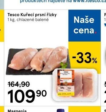 Tesco Kuřecí prsní řízky 1 kg