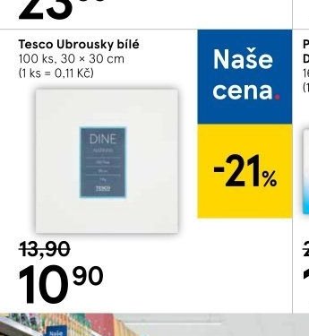 Tesco Ubrousky bílé
