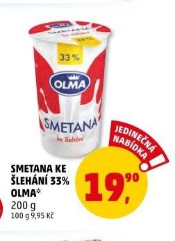 SMETANA KE ŠLEHÁNÍ 33% OLMA