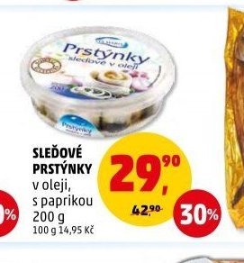 SLEDOVÉ PRSTÝNKY v oleji, s paprikou