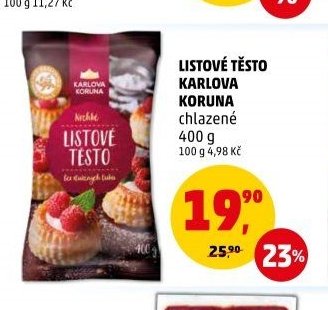 LISTOVÉ TĚSTO KARLOVA KORUNA chlazené