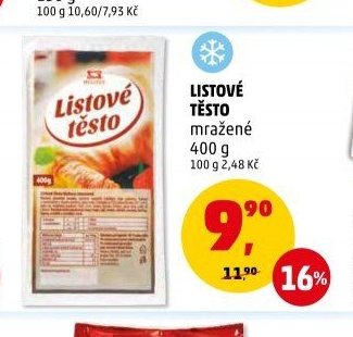 LISTOVÉ TĚSTO mražené