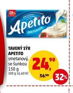 TAVENÝ SÝR APETITO smetanový, se šunkou 150 g
