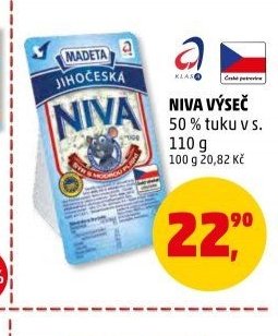 NIVA VÝSEČ 50 % tuku v s. 110 g