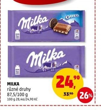 MILKA různé druhy