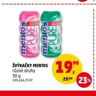 ŽVÝKAČKY MENTOS různé druhy