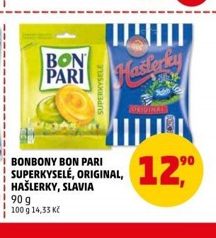 BONBONY BON PARI SUPERKYSELÉ, ORIGINAL, HAŠLERKY, SLAVIA