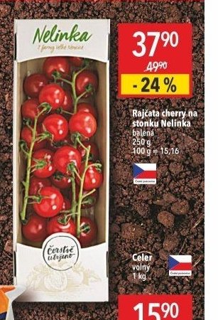 Rajčata cherry na stonku Nelinka balená 250 g