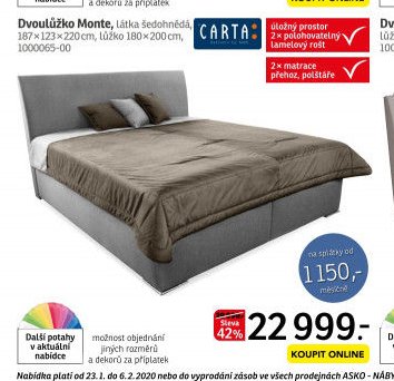 Dvoulůžko Monte - ASKO akcniletaky.com