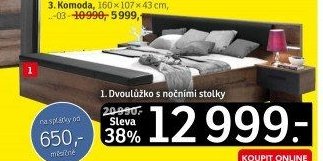 Dvoulůžko s nočními stolky Redondo - ASKO akcniletaky.com