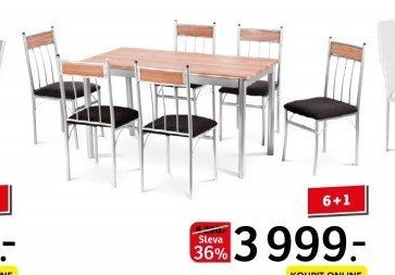 Jídelní set, stůl tmavý ořech/stříbrná - ASKO akcniletaky.com