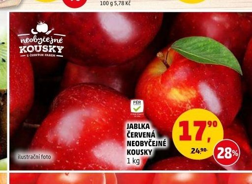 JABLKA ČERVENÁ NEOBYČEJNÉ KOUSKY