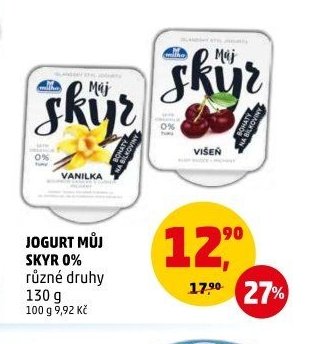Jogurt Můj Skyr 0% různé druhy 130 g