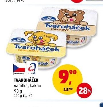 Tvaroháček vanilka, kakao 90 g