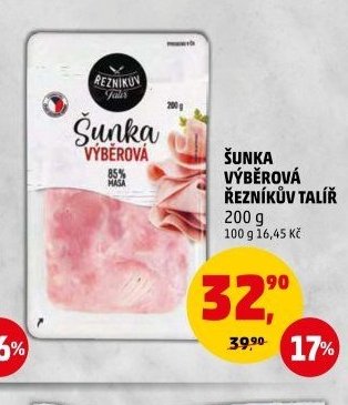 ŠUNKA VÝBĚROVÁ ŘEZNÍKŮV TALÍŘ