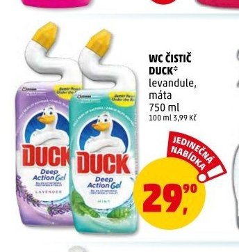 WC ČISTIČ DUCK* levandule, máta 750 ml