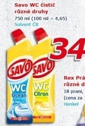 Gelový čistič WC Savo