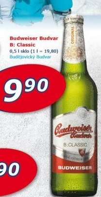 Pivo světlé výčepní B: Classic Budweiser Budvar