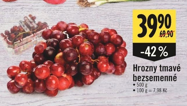 Hrozny tmavé bezsemenné