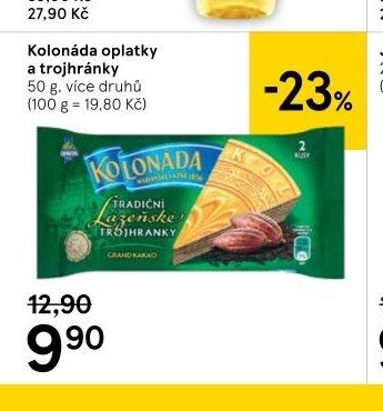 Kolonáda oplatky a trojhránky