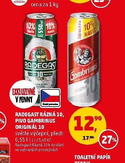 RADEGAST RÁZNÁ 10 / PIVO GAMBRINUS