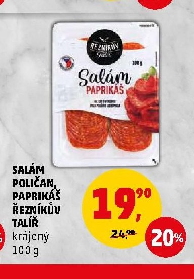 SALÁM POLIČAN, PAPRIKÁŠ ŘEZNÍKŮV TALÍŘ